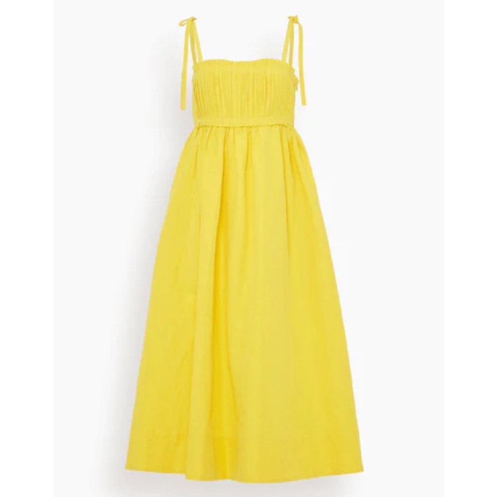 NWT Ulla Johnson Latricia Tie Strap Linen Dress - size 6, sunsprite yellow